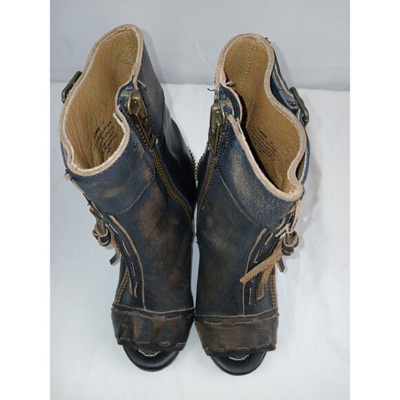 Firebird Zombi Booties Open Toe Steampunk Distressed Boho Women's Size 5 - Picture 6 of 9